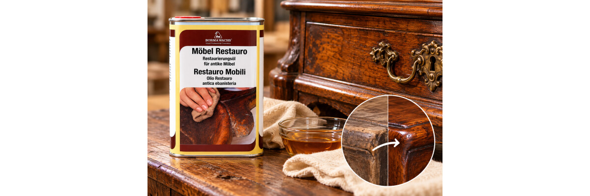 Schnelle Möbelrestauration mit Restauroöl: alte Möbel einfach auffrischen - Möbel restaurieren mit Restauroöl | Holzando