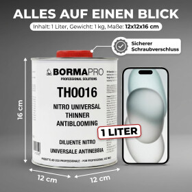 Nitro Universal Verdünner 1L – Hochwirksamer Reiniger & Lösemittel für Lacke, Farben, Harze – Profi Qualität