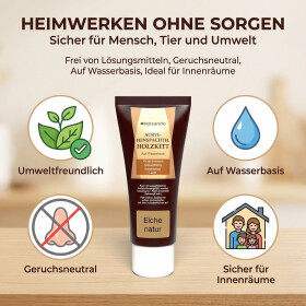 Acryl Holzkitt Feinspachtel für Holz, OSB und Wände in der Tube