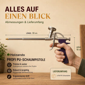 Profi PU-Schaumpistole aus Metall für 1K-Montageschaum