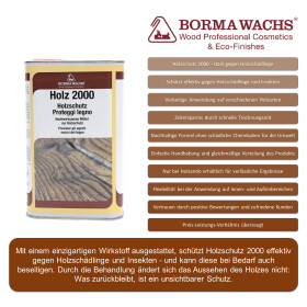 Borma Wachs Holz 2000 | Holzwurm Ex | Holzwurmmittel 1 Liter