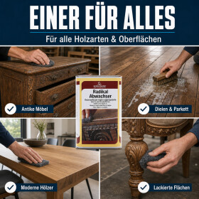 BORMA Wachs Radikal Abwachser | Wachsentferner für Holz | 250 ml – 5 Liter