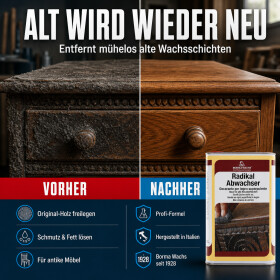 BORMA Wachs Radikal Abwachser | Wachsentferner für Holz | 250 ml – 5 Liter