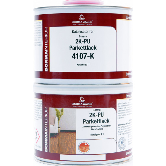 2K PU Parkettlack A+B Seidenmatt 1 Liter