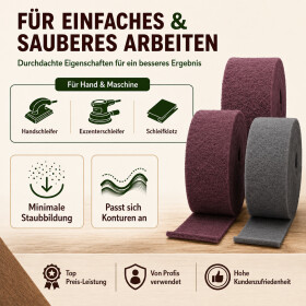 PROFI Schleifvlies Rolle – Hochwertiges Schleifmaterial für Perfekte Oberflächen