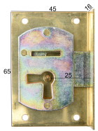 Aufsteckschloss aus Messing Links Dornmaß 25mm ( Schlüssel separat erhältlich)