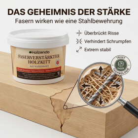 Faserverstärkter Holzkitt "Extra Stark" für Holz