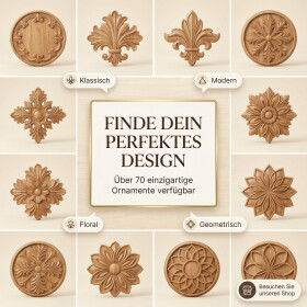 Eck-Ornamente aus Holz zur Verzierung antiker Möbel