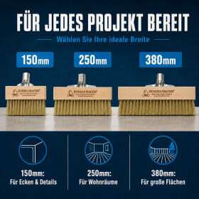 Fußbodenstreichbürste für Terrassendielen