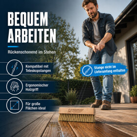 Fußbodenstreichbürste für Terrassendielen